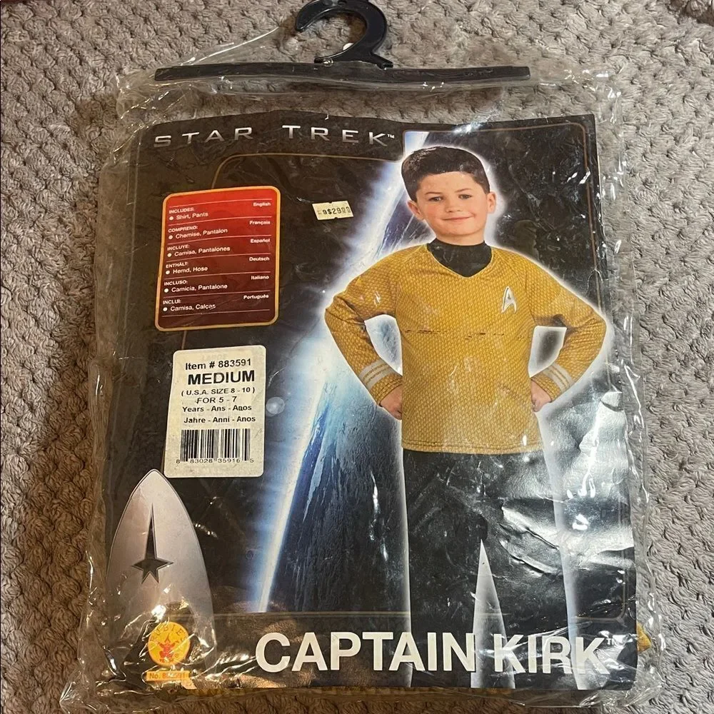 Star Trek Captain Kirk costume size medium 8 to 10